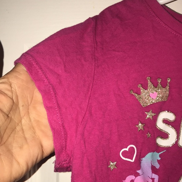 Girl’s Place Glitter Unicorn Top - Picture 4 of 6